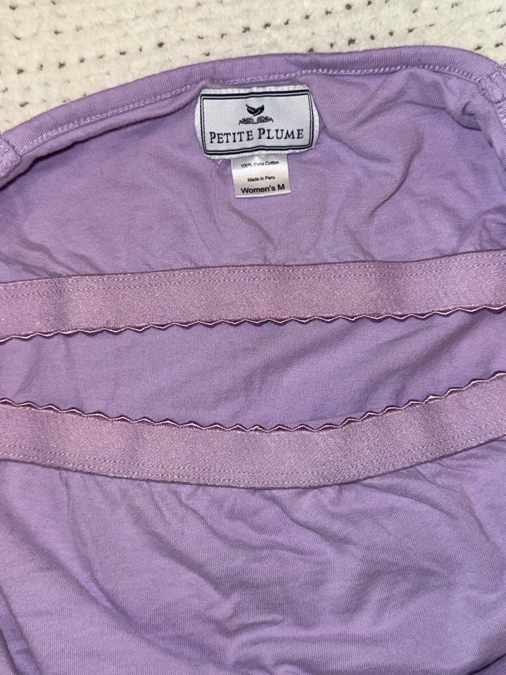 Petite Plume 100% Pima Cotton Cami Short Set in French Lavender Size M - Picture 4 of 8